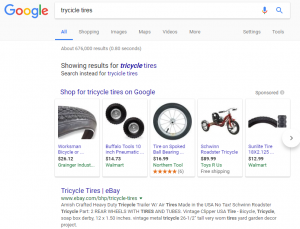 Google results for tricycle tires