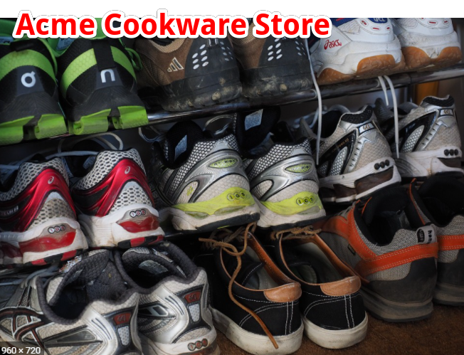 Shoes-at-cooking-store